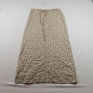 Liz Clairborne Skirt Size 8 Linen Floral Womens Boho Cottage core Maxi Skirt